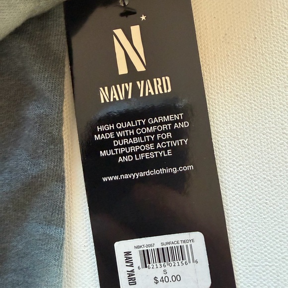 NWT Men's Navy Yard Tie-Dye Pullover- Black and Gray Size Small (KB2) - Picture 3 of 4